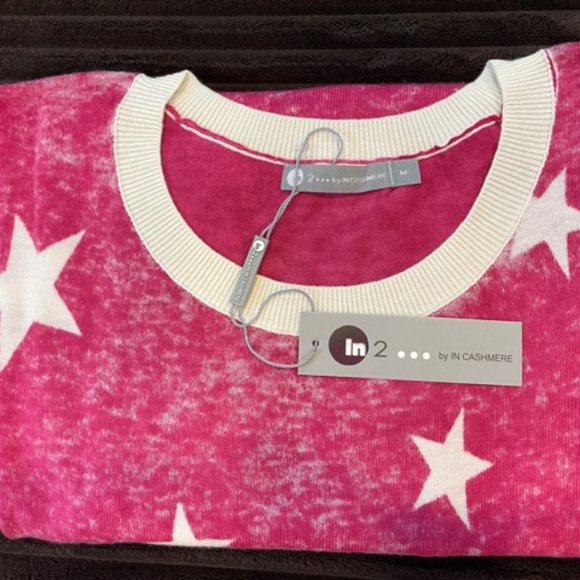 In2 by InCashmere- Stars Cashmere-Blend Super Soft Sweater size Medium - Picture 5 of 7